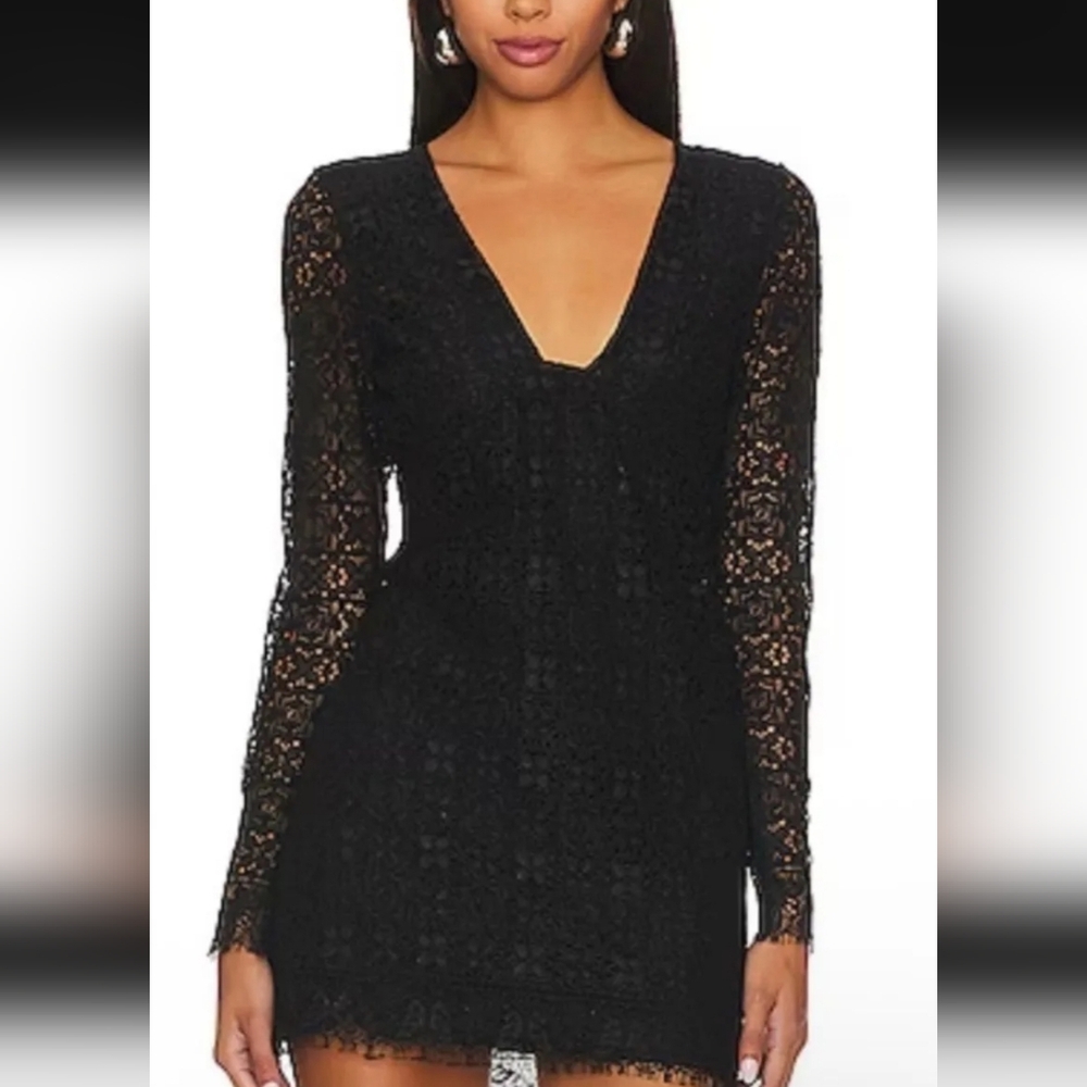 Free People Honey Honey Black Lace Mini Dress Sz 0 NWT